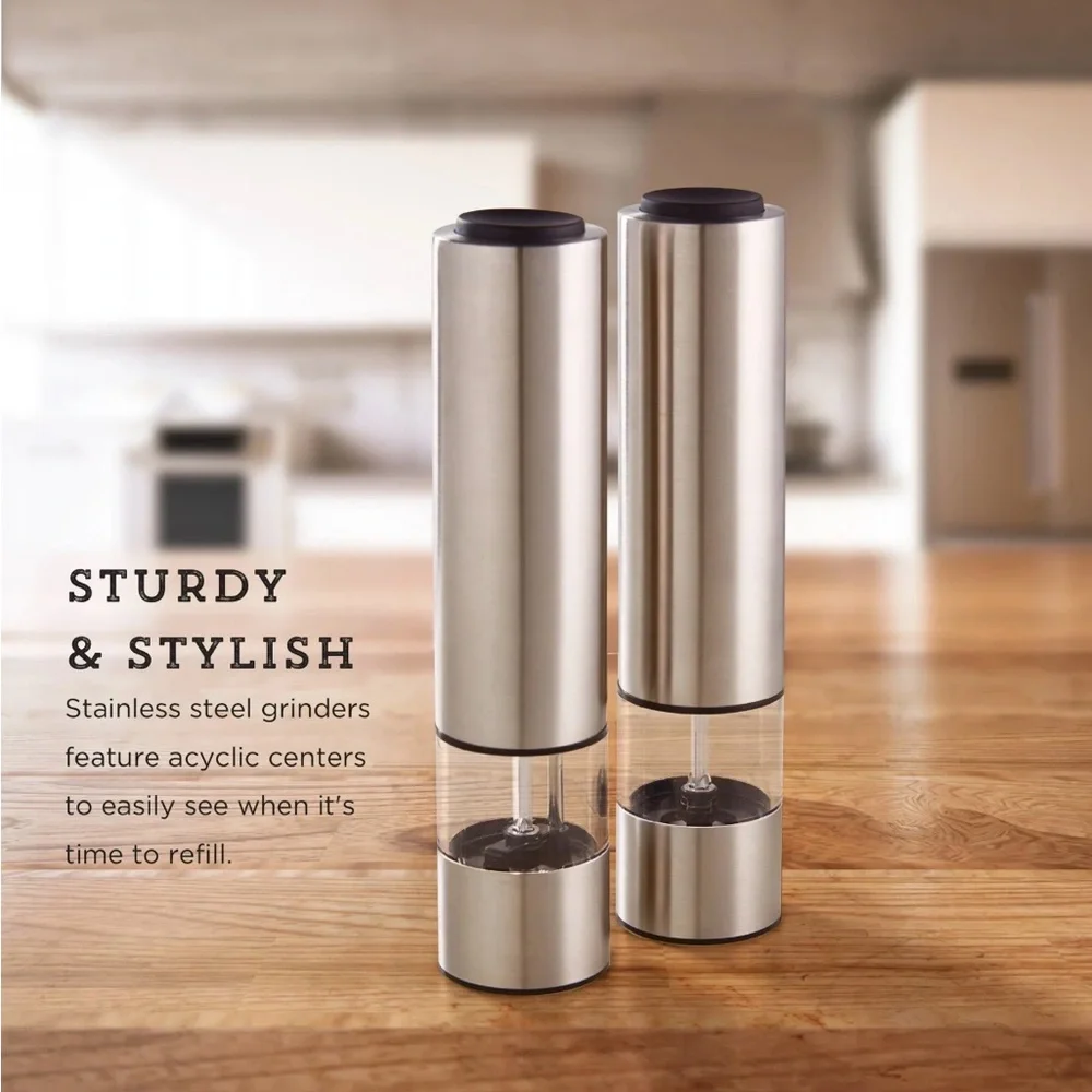 Kamenstein Electric Stainless Steel Salt and Pepper Grinder Set of 2 NEW!!! - Picture 4 of 7